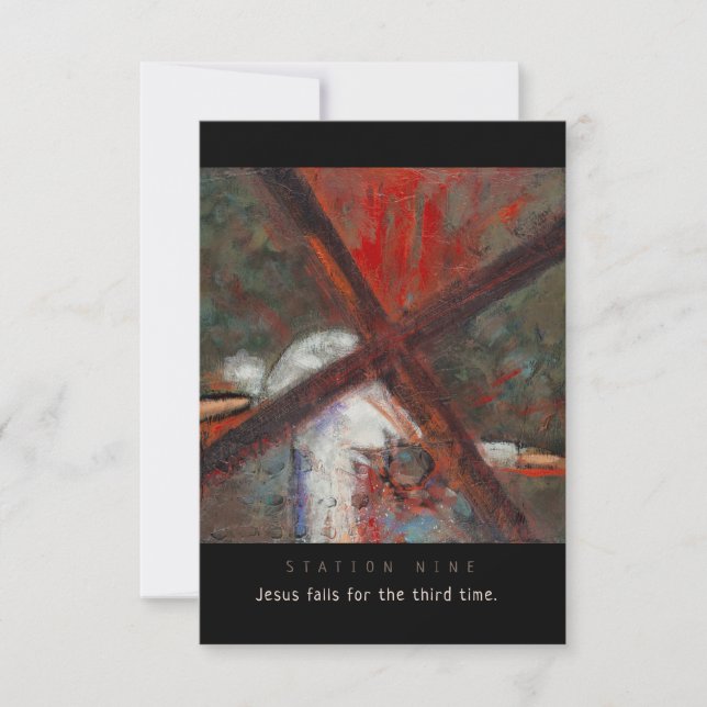 Station Nine, Jesus fall #3, Prayer Card (Framsida)