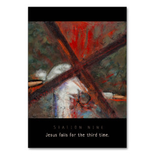 Station Nine, Jesus fall #3, Prayer Card Bordsnummer