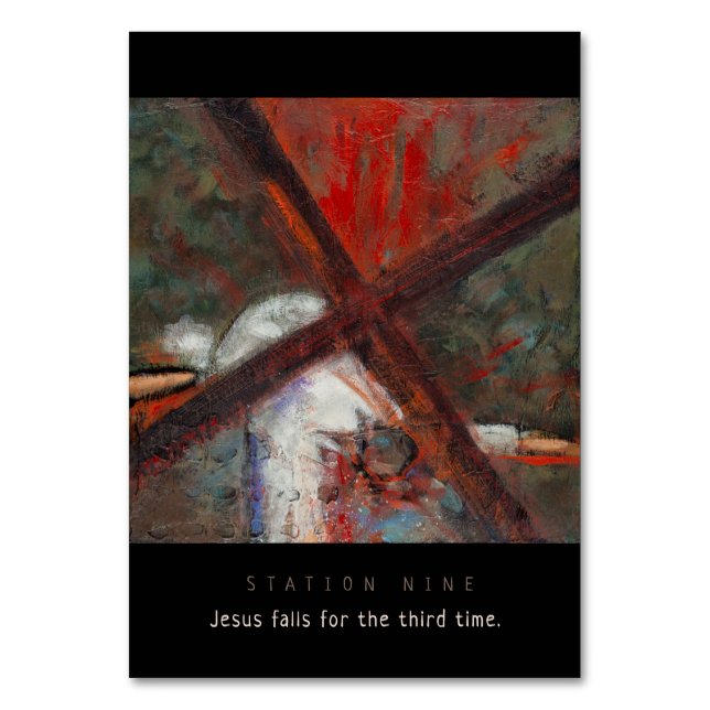 Station Nine, Jesus fall #3, Prayer Card Bordsnummer (Framsidan)