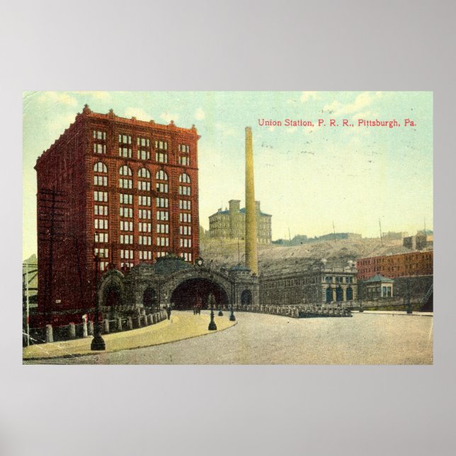 Station, Pittsburgh PA 1910-Vintagen Poster (Framsidan)