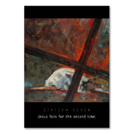 Station Seven, Jesus faller nummer 2, Prayer Card Bordsnummer