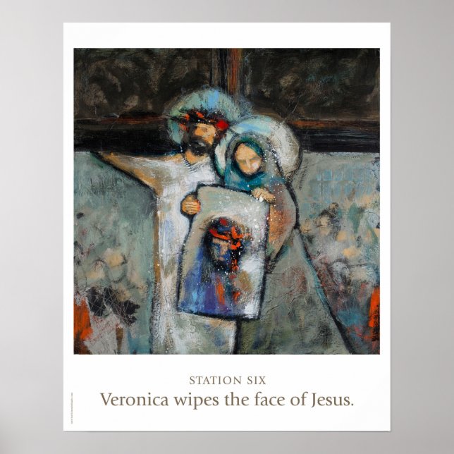 Station sex: Veronica sveper över Jesus ansikte. Poster (Framsidan)