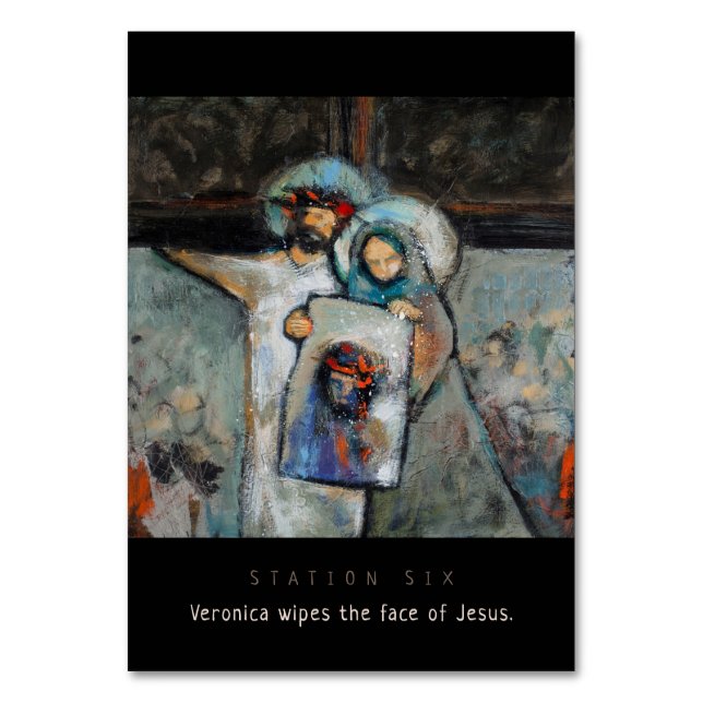 Station Six, Veronica wipes ansikte, Prayer Card Bordsnummer (Framsidan)