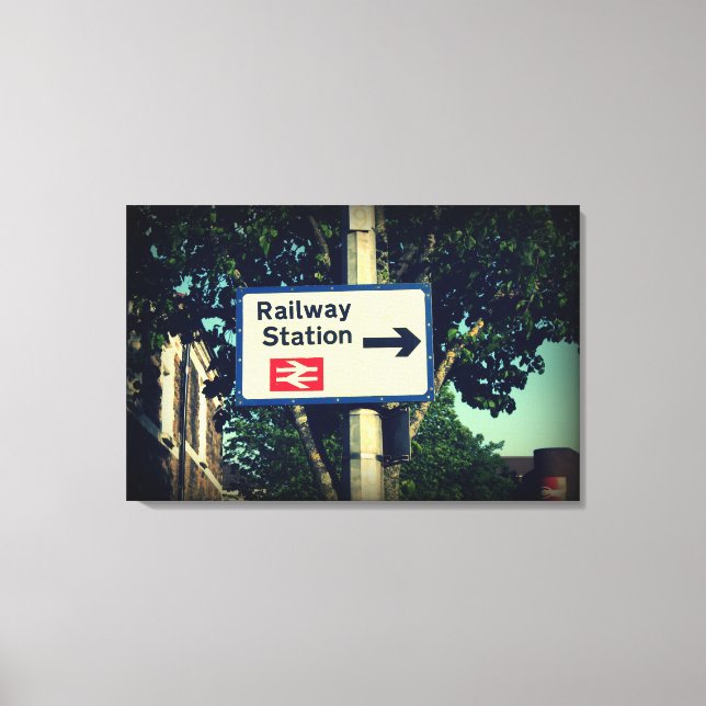 Station-tecken Canvastryck (Framsida)