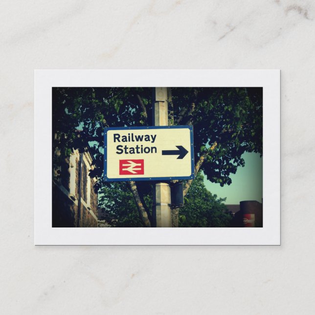 Station-tecken (gränsad) visitkort (Framsida)