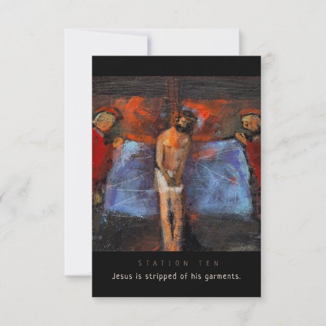 Station Ten, Jesus strippad, Prayer Card (Framsida)