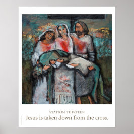 Station tretton: Jesus tas från kor. Poster