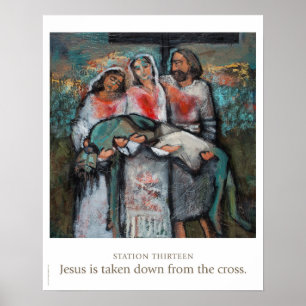 Station tretton: Jesus tas från kor. Poster
