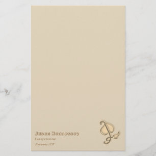 Stationär - 3D Brown Löv med Namn