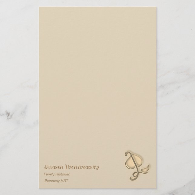 Stationär - 3D Brown Löv med Namn (Framsida)