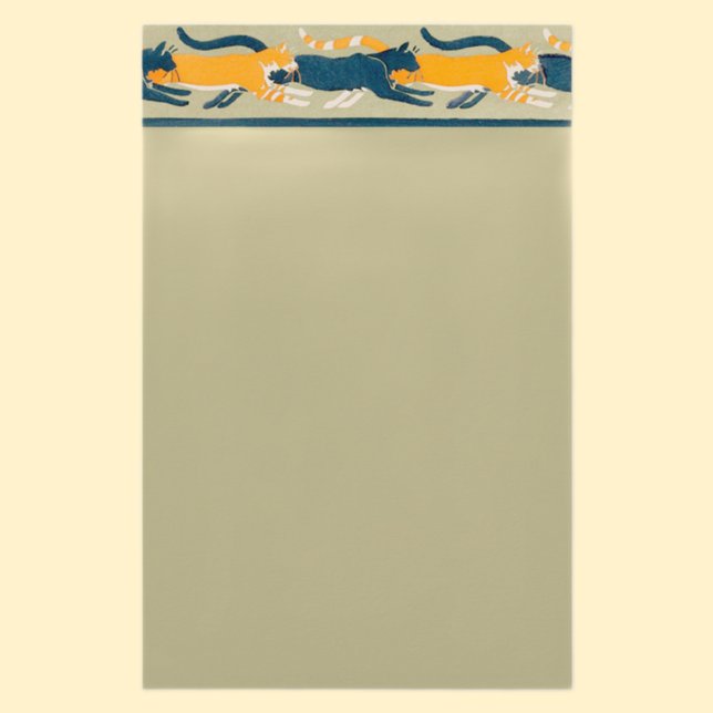 Stationär art nouveau-katter och blomsterpapper (Skapare uppladdad)