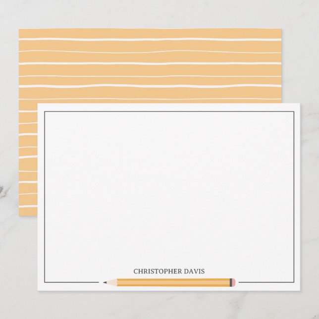 Stationär back to school i den klassiska blyertspe anteckningskort (Fram/baksida)