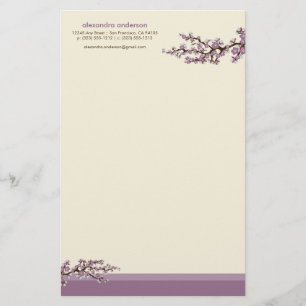 Stationär Blommar av körsbär (lavender)