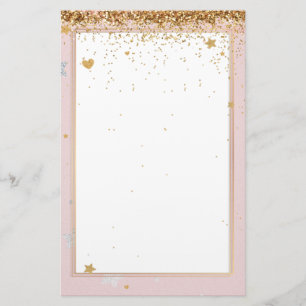 Stationär elegant glitter rosa guld 5,5 x 8,5 tum