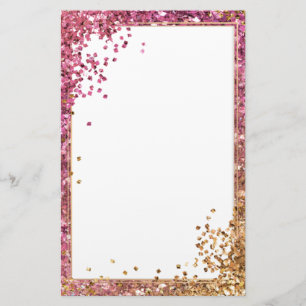 Stationär elegant glitter rosa guld 5,5 x 8,5 tum