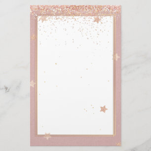 Stationär elegant glitter rosa guld 5,5 x 8,5 tum