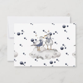 Stationär för Cute Nautical Baby Shower Tack Kort