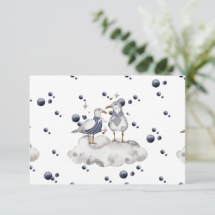 Stationär för Cute Nautical Baby Shower Tack Kort