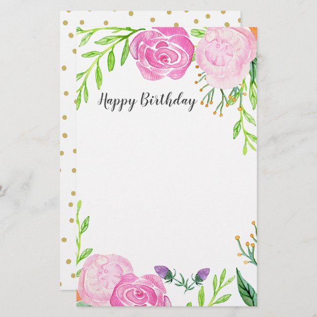 Stationär grattis på födelsedagen (Fram/baksida)