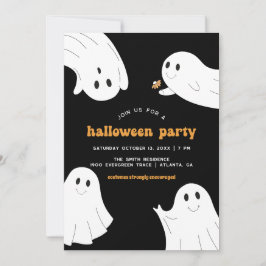 Stationär halloween fest | Cute Ghost Halloween Inbjudningar