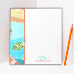 Stationär i Cute Sea Turtle Anteckningsblock<br><div class="desc">Det här anteckningsblocket är bra för havets sköldpaddor! Lägg till ditt namn och information till den här söta designen. Underbar för barn!</div>