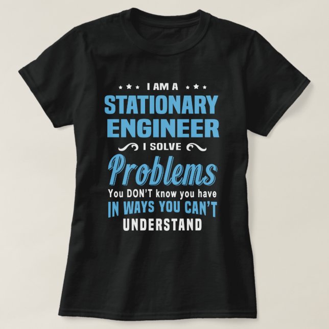 Stationär Ingenjör T Shirt (Design framsida)