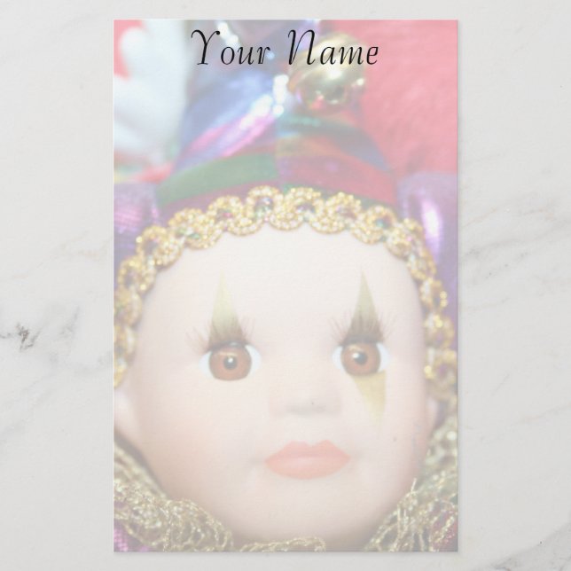 Stationär Mardi Gras clowndocka (Framsida)