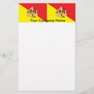 Stationär med Flagga av Sicilien, Italien