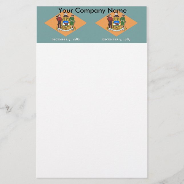 Stationär med Flagga Delaware (Framsida)