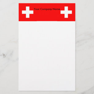 Stationär med Flagga i Schweiz