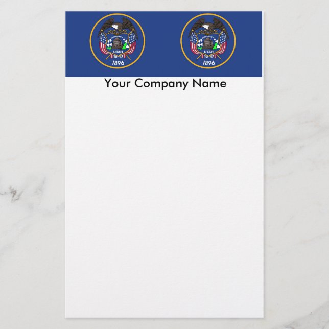 Stationär med Flagga Utah (Framsida)