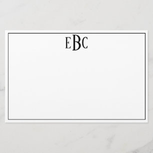 Stationär modern svartvit Monogram för klassiker