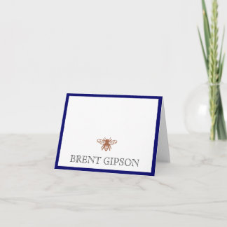 Stationär namn med bin tack kort