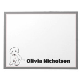 Stationär Personlig för Cute Puppy Doodle Art Stat Anteckningsblock