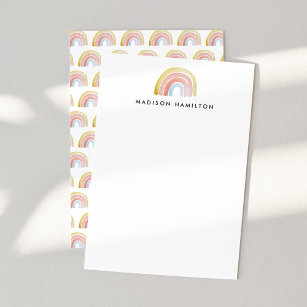 Stationär Personlig för cute Watercolor Rainbow Anteckningskort