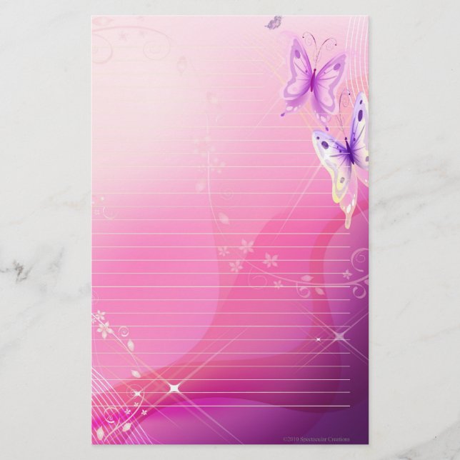 Stationär rosa fjäril (Framsida)