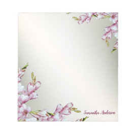 Stationär Rosa White Flowers Rustic Elegant Anteckningsblock