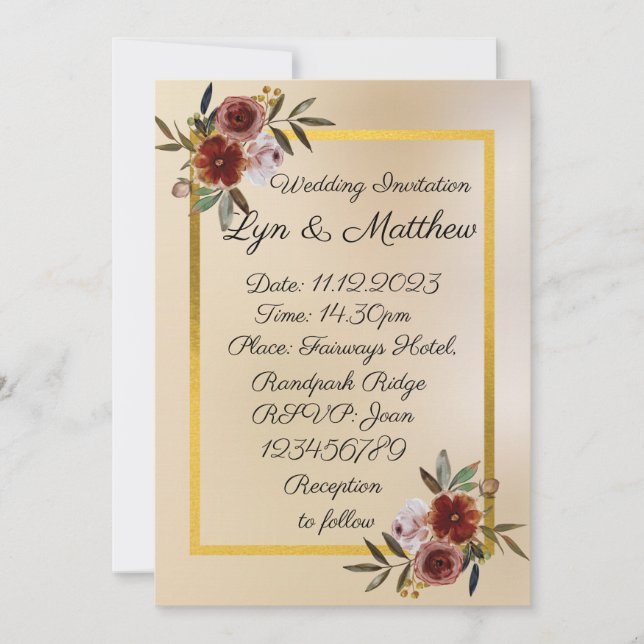 Stationära bröllop: Bröllopsinbjudan Inbjudningar (Framsida)