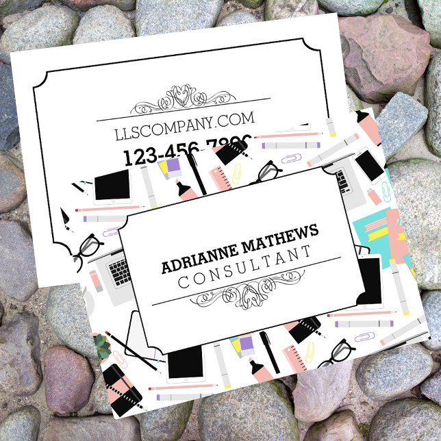 Stationära datorn Cute Modern Anpassningsbar Mönst Visitkort (Skapare uppladdad)