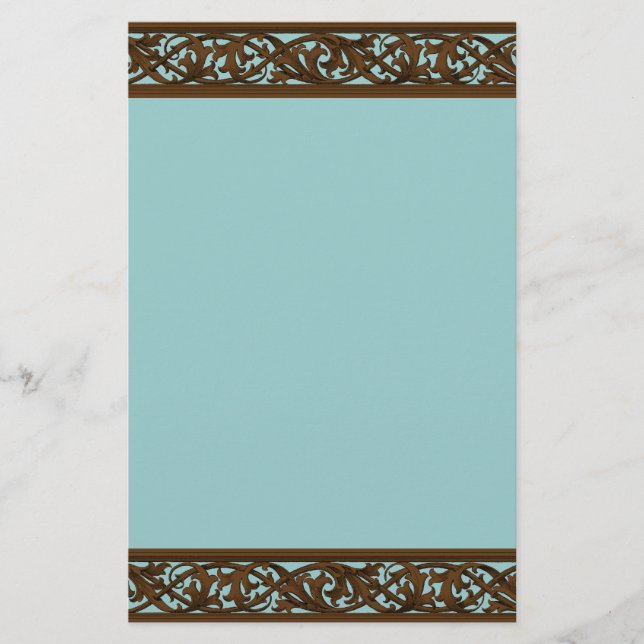 Stationära elegantbrunt & kricka brevpapper (Framsida)