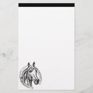 Stationära häst och hästsko brevpapper