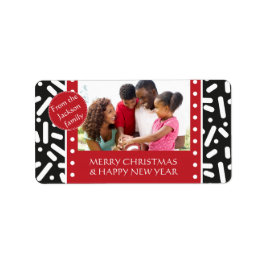 Stationära julfester och gåvor från snö adressetikett