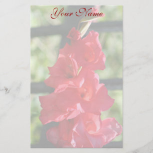 Stationära röda Gladiola Brevpapper