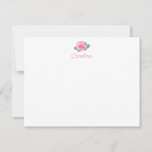 Stationära Rosa ros Blommigt Stationery Girls Anteckningskort