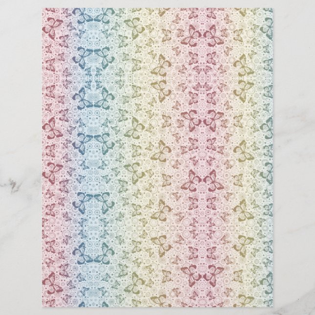 Stationära sidor med färglös fjäril-skrapbok (Framsida)