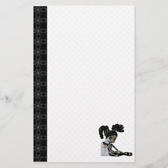 Stationära skelett- Halloween Brevpapper (Framsida)