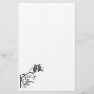 Stationära vintageugglor brevpapper