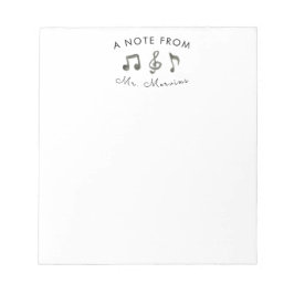 Stationärt anteckningsblock för Cute-musiklärare