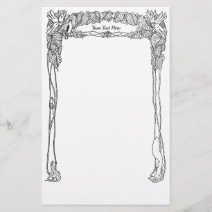 Stationärt naturtroget Art nouveau Brevpapper