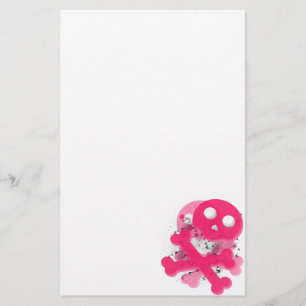 Stationärt papper för rosa skalle